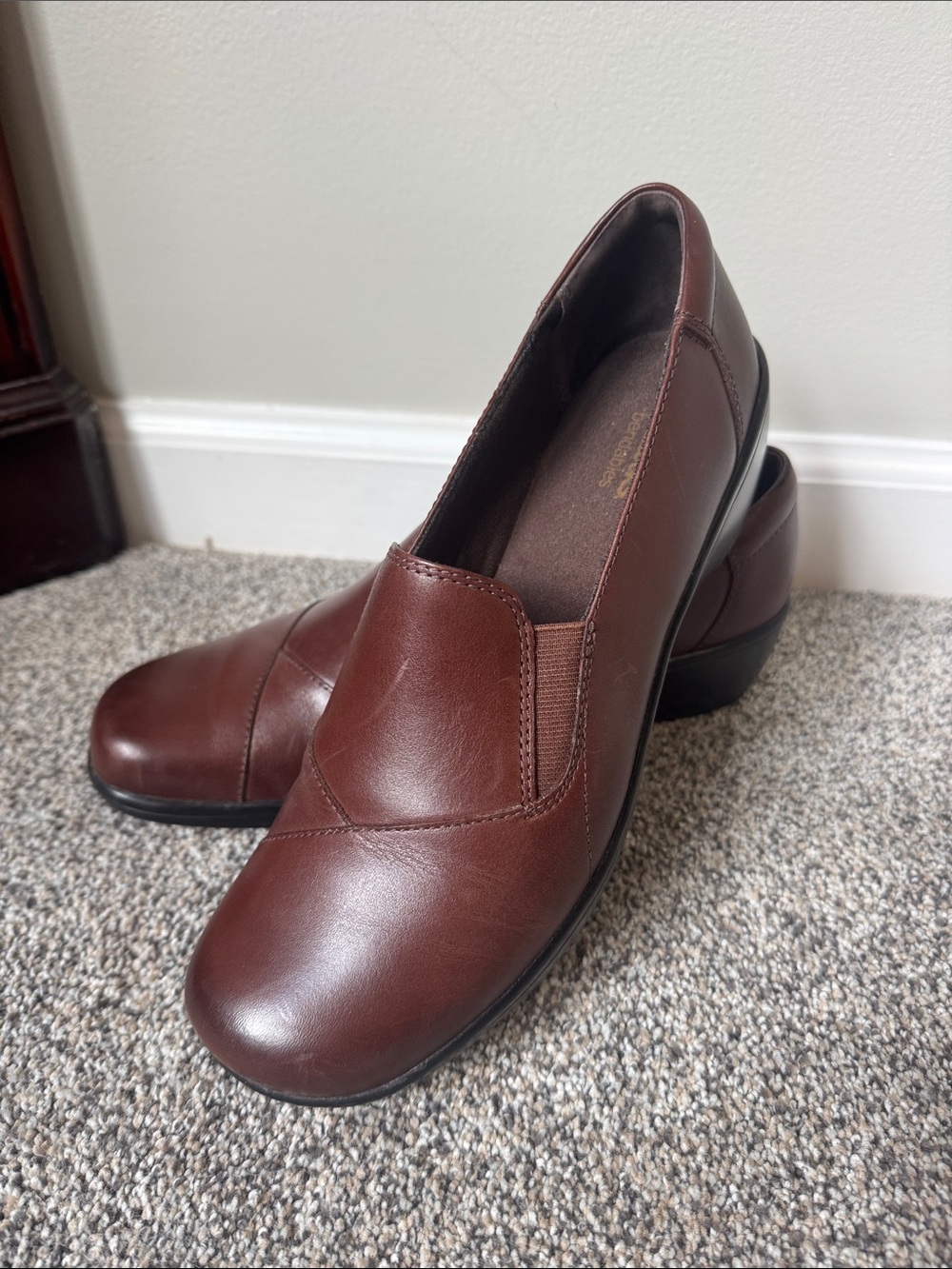 Clarks Bendables Brown Leather Loafer Shoes